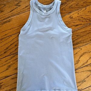 Senita Athletics Bella Ribbed Tank. Color is Peri. Size M/L